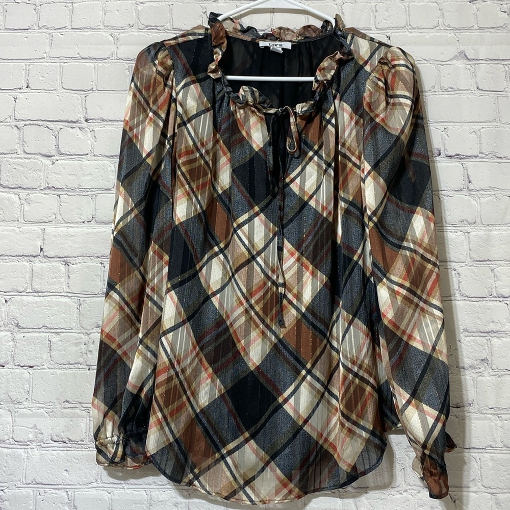 Bar III blouse brown and tan